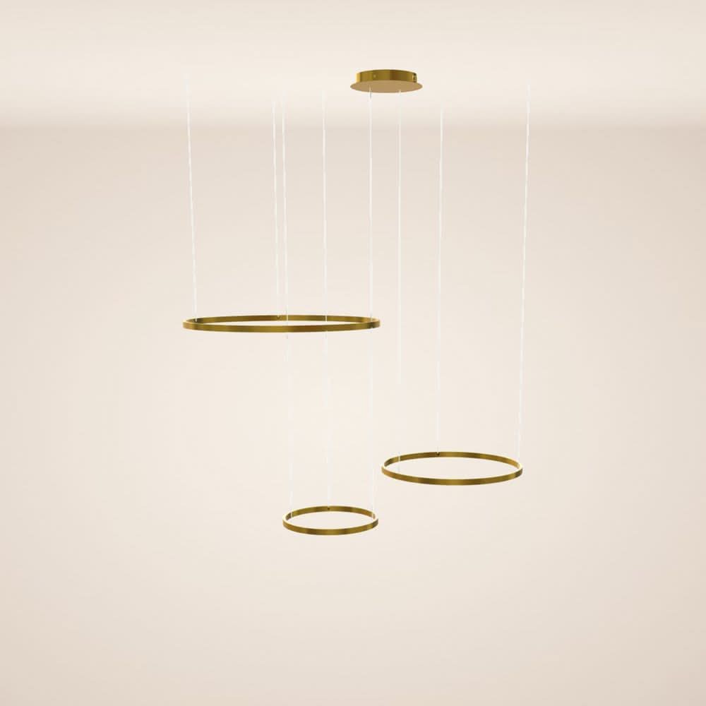 s.luce LED lampada a sospensione ad anello a 3 luci eccentrica