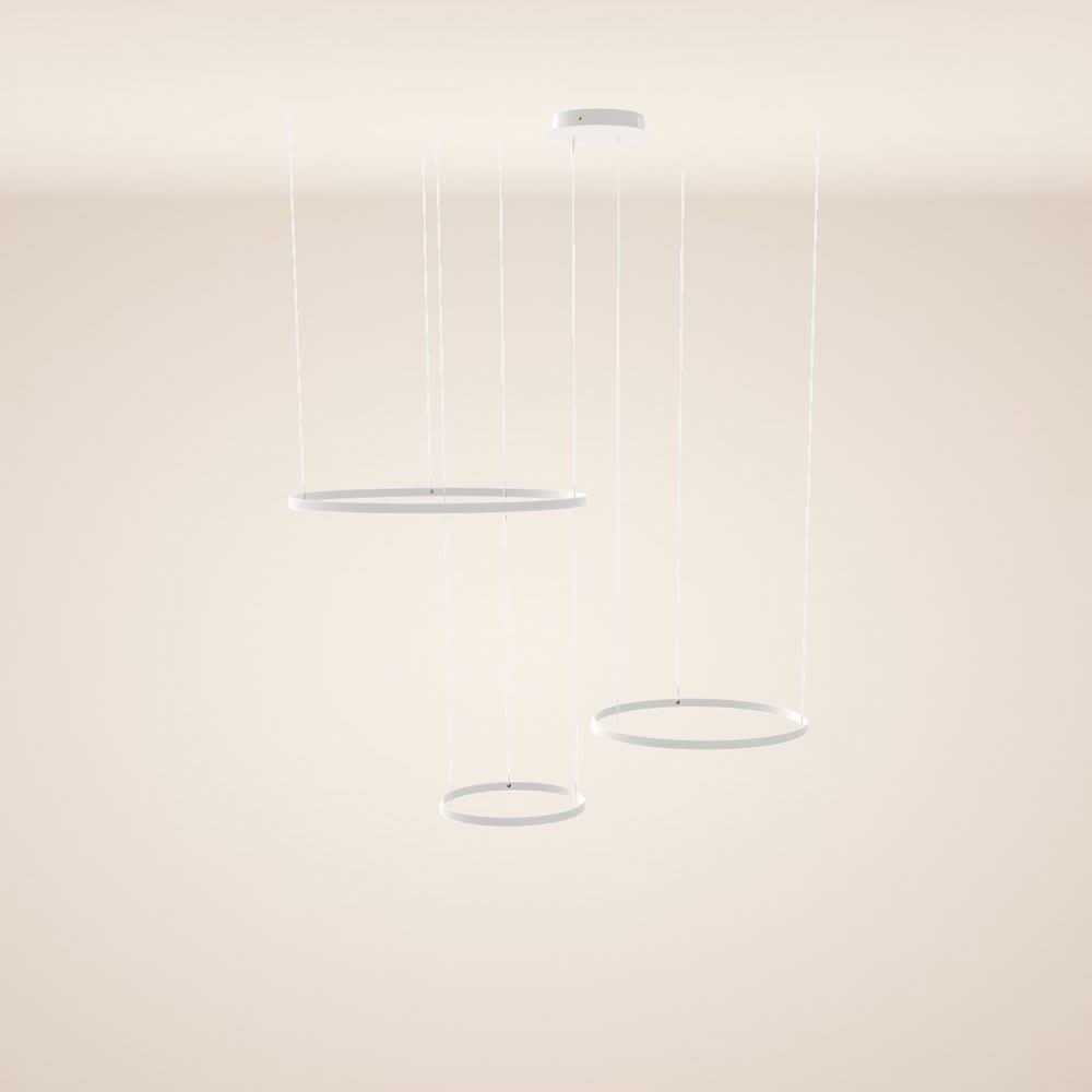 s.luce LED lampada a sospensione ad anello a 3 luci eccentrica