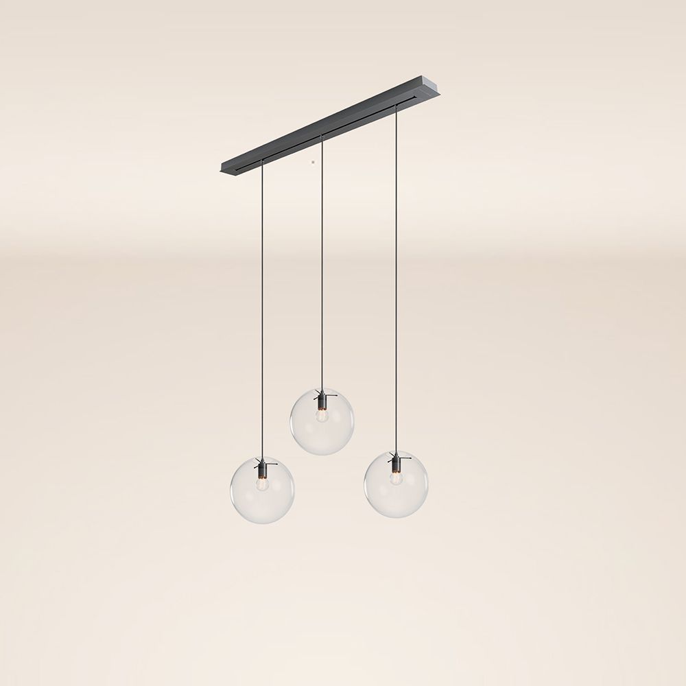 s.luce Orb 3 luci Ø 30 tavolo da pranzo a sospensione 120cm