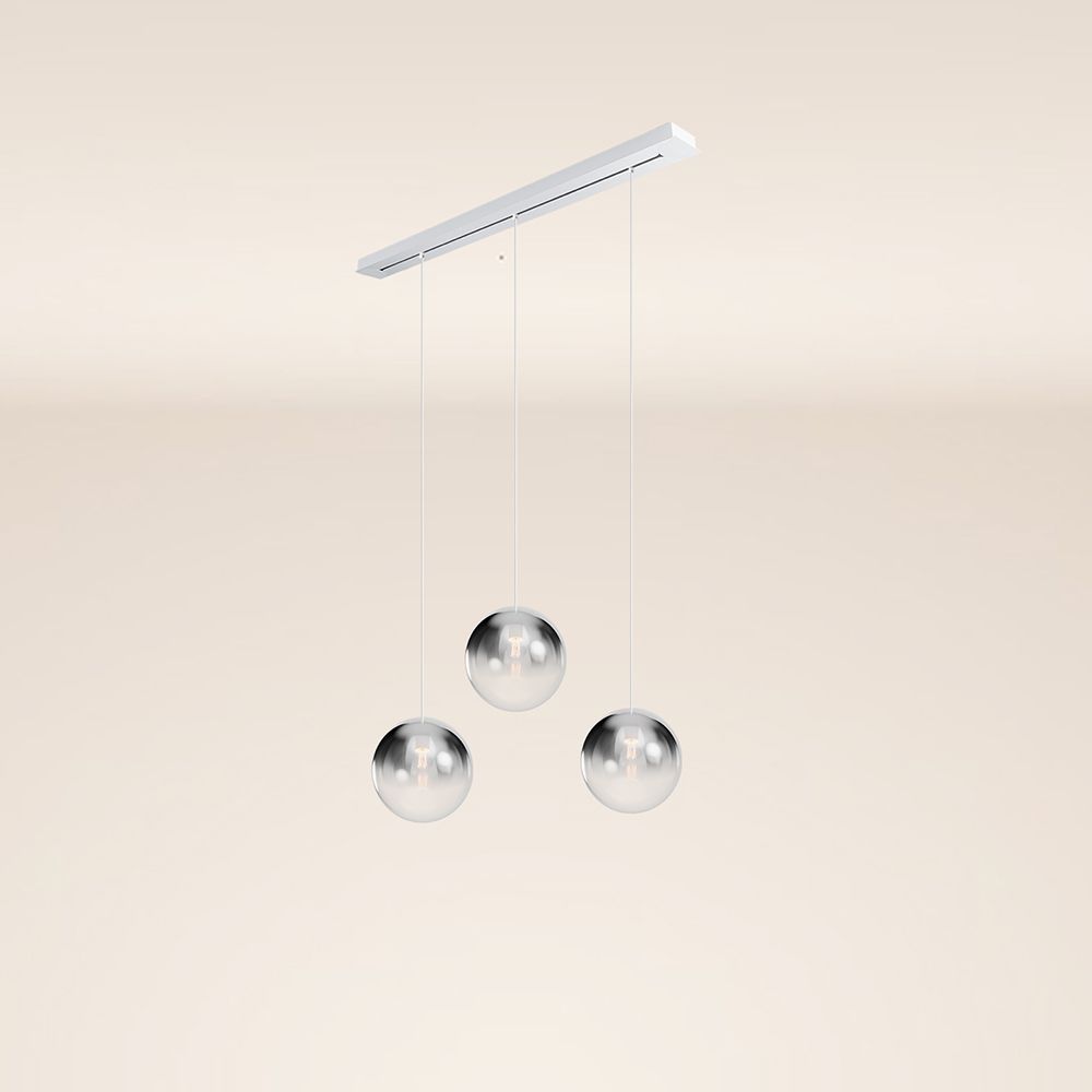 s.luce Orb 3 luci Ø 30 tavolo da pranzo a sospensione 120cm