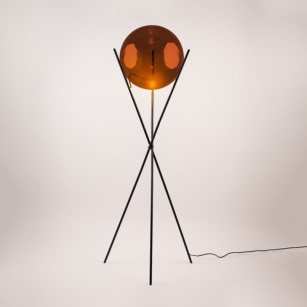 s.luce Orb Axis lampada da terra a globo in vetro treppiede 160cm