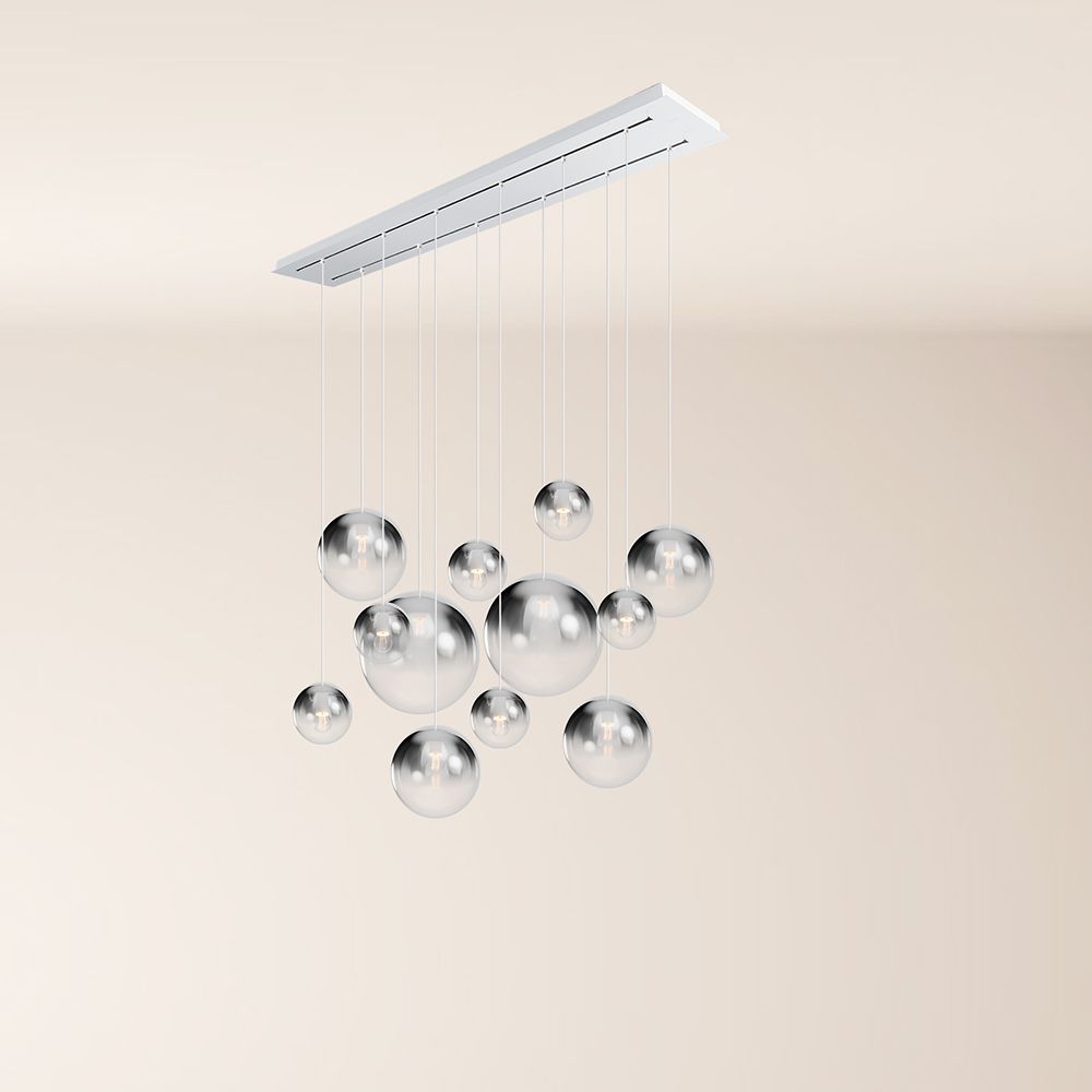 s.luce Orb lampada per sala da pranzo a 12 luci 160cm a 2 file