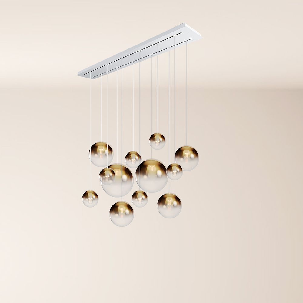 s.luce Orb lampada per sala da pranzo a 12 luci 160cm a 2 file