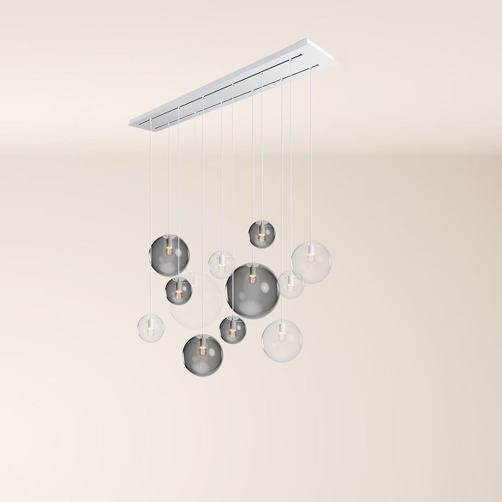 s.luce Orb lampada per sala da pranzo a 12 luci 160cm a 2 file