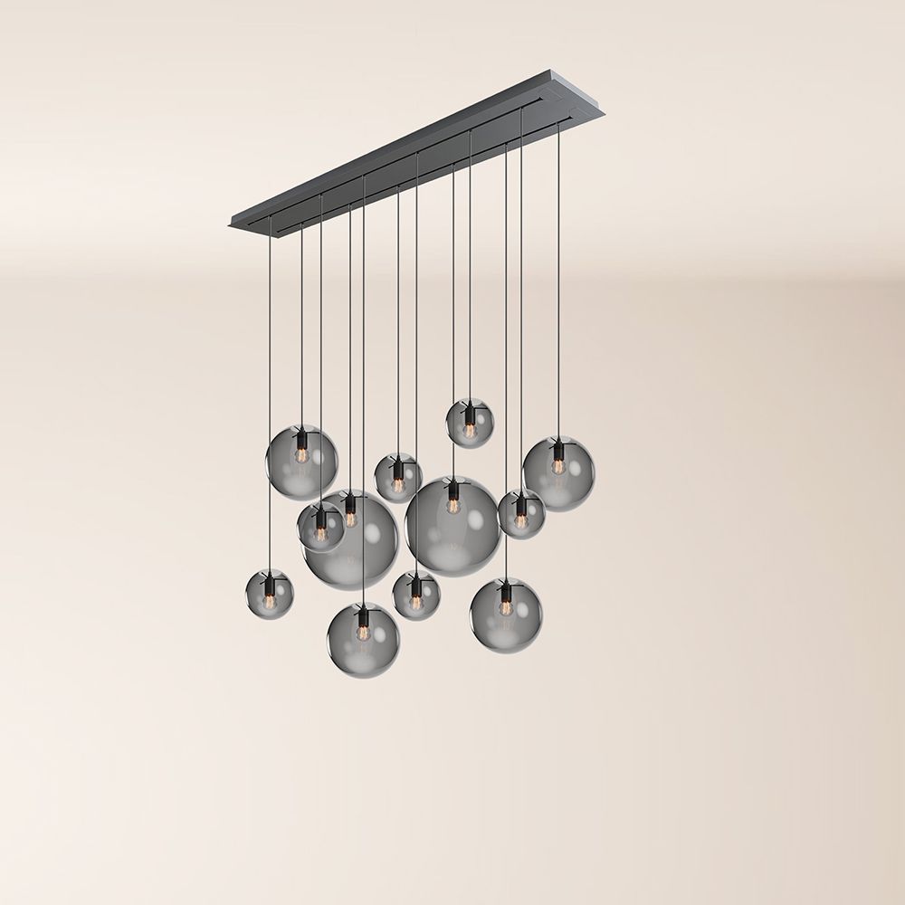 s.luce Orb lampada per sala da pranzo a 12 luci 160cm a 2 file