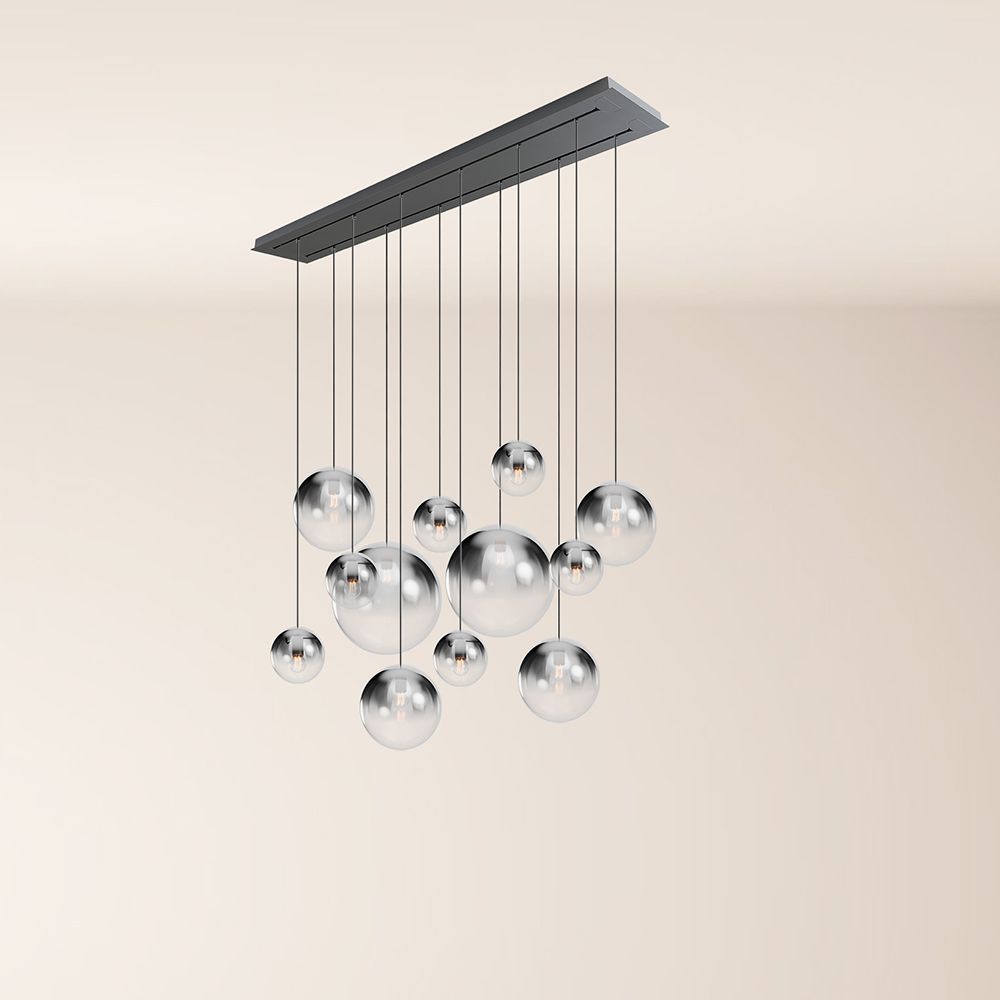 s.luce Orb lampada per sala da pranzo a 12 luci 160cm a 2 file