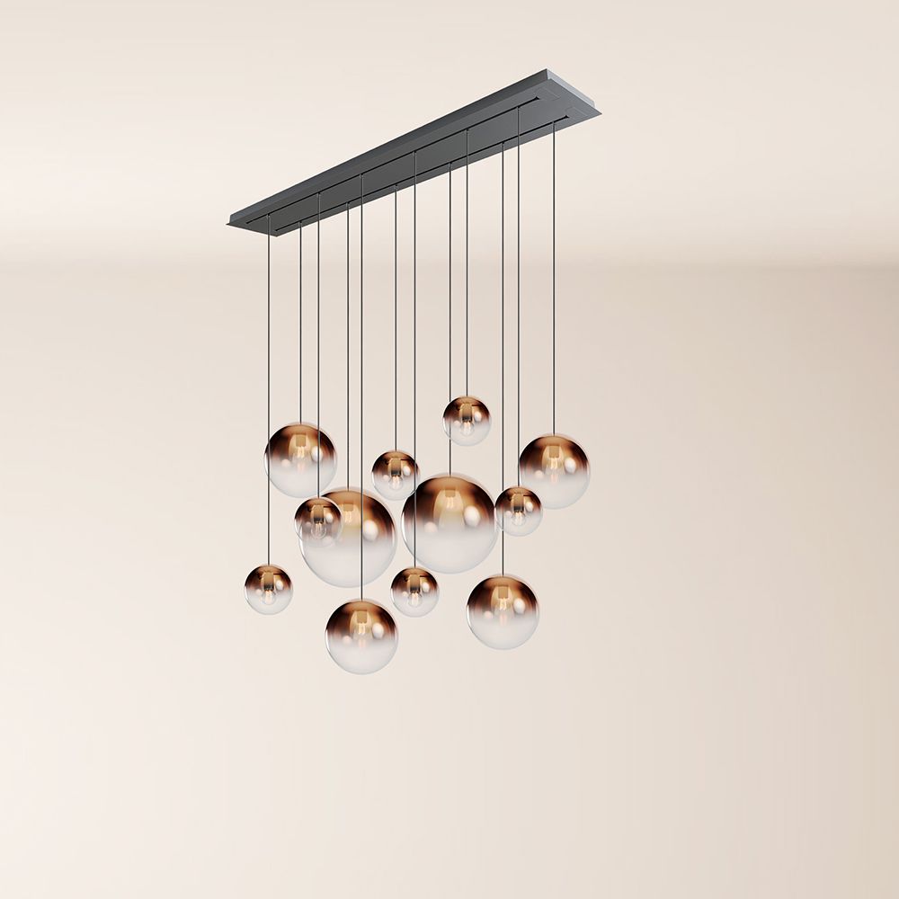 s.luce Orb lampada per sala da pranzo a 12 luci 160cm a 2 file
