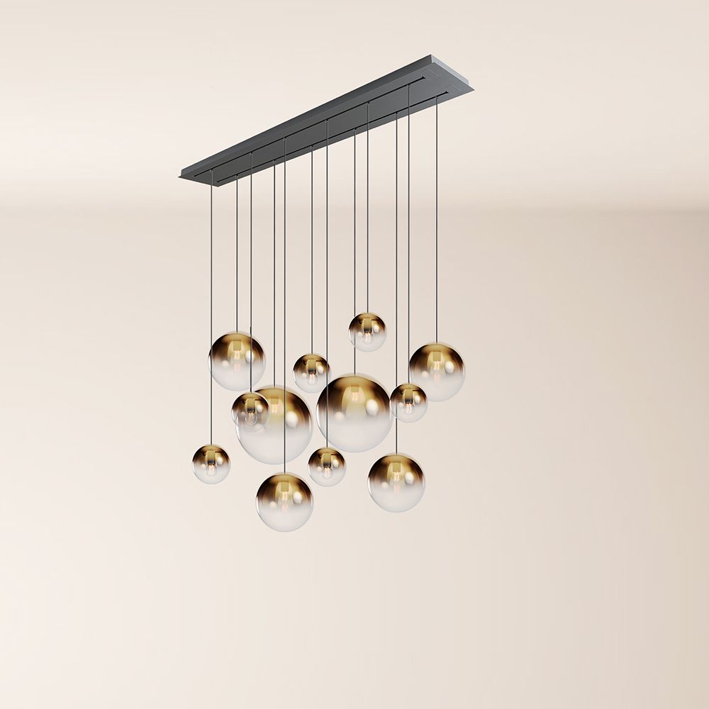 s.luce Orb lampada per sala da pranzo a 12 luci 160cm a 2 file