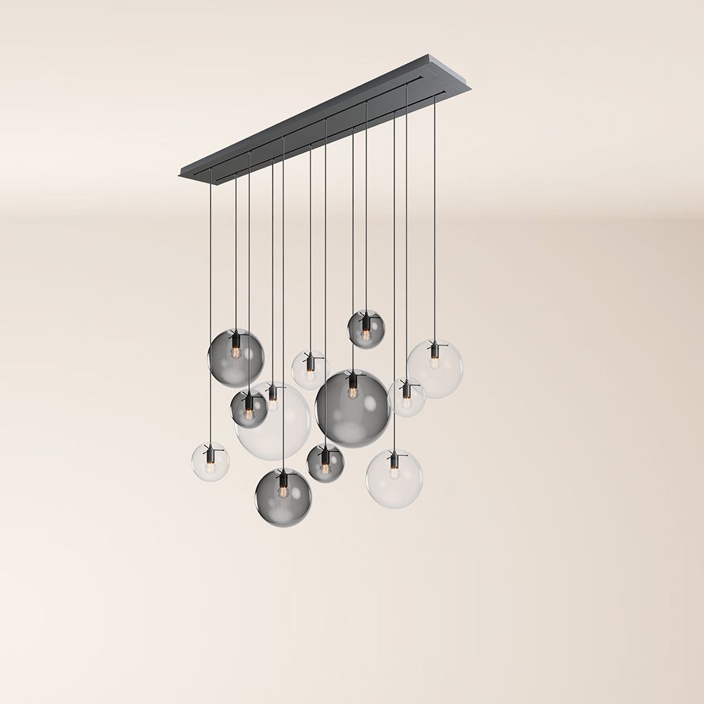 s.luce Orb lampada per sala da pranzo a 12 luci 160cm a 2 file