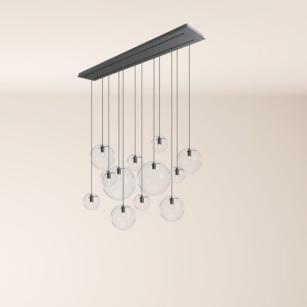 s.luce Orb lampada per sala da pranzo a 12 luci 160cm a 2 file