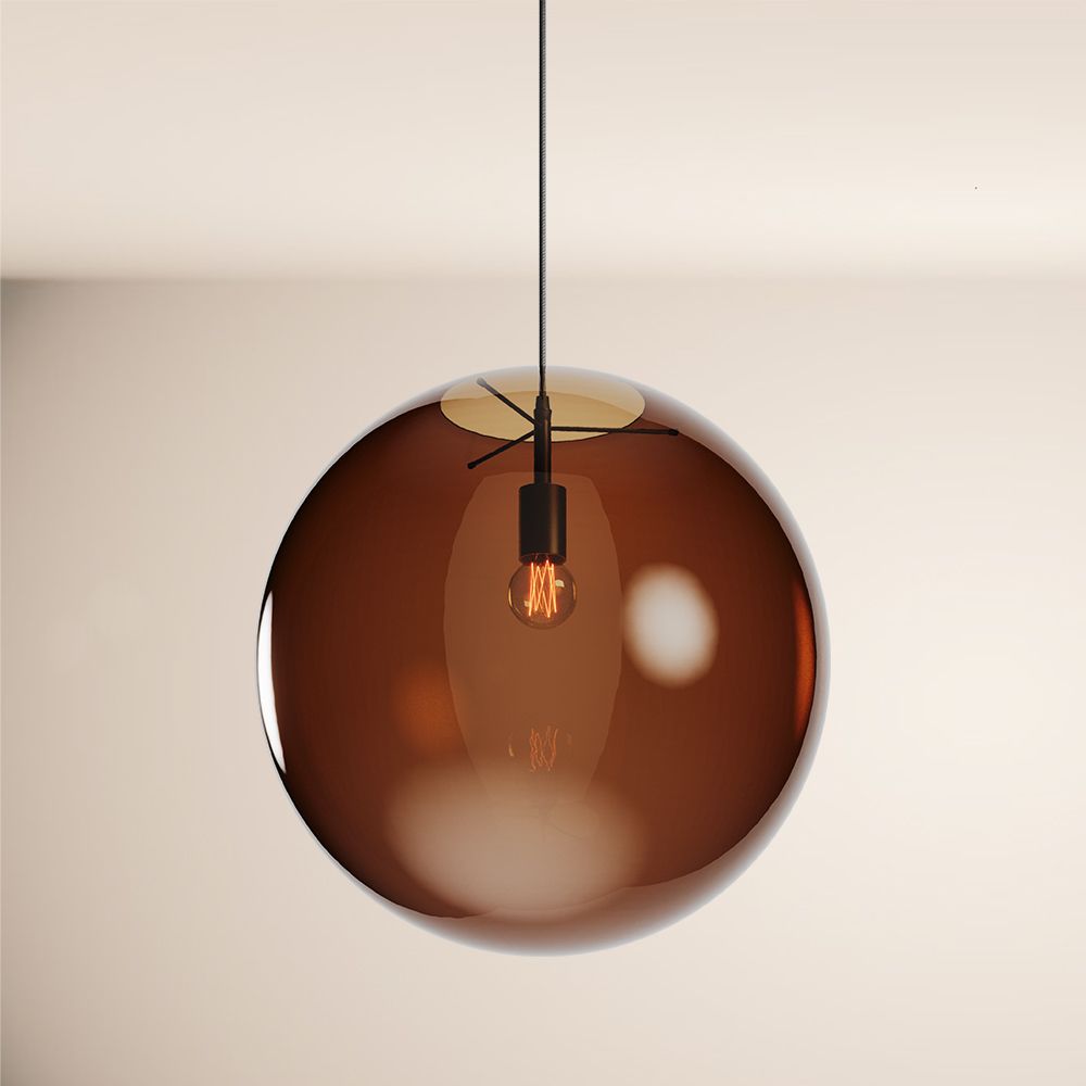 s.luce Orb glass globe gallery light 500cm sospensione nera
