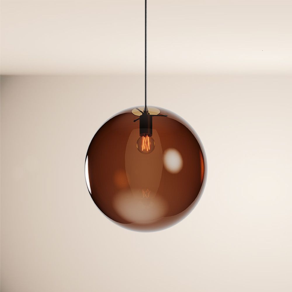 s.luce Orb glass globe gallery light 500cm sospensione nera