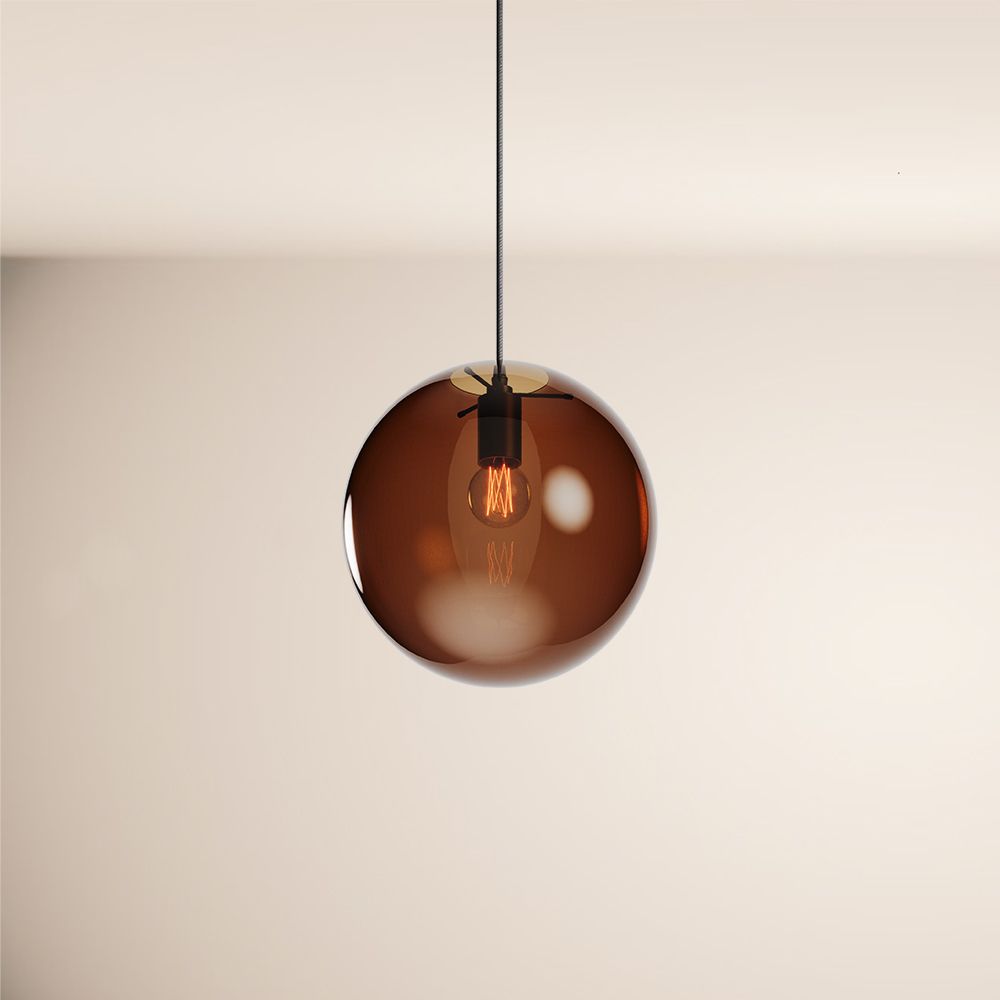 s.luce Orb glass globe gallery light 500cm sospensione nera