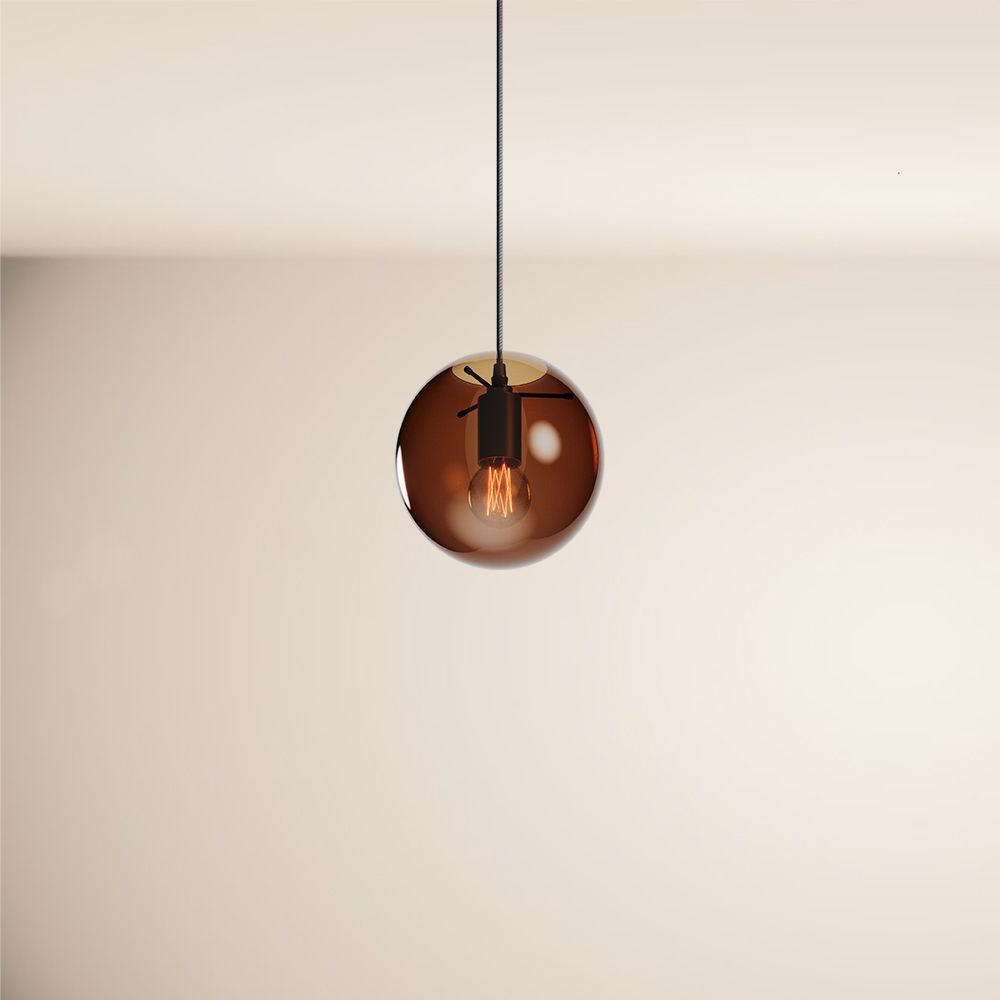 s.luce Orb glass globe gallery light 500cm sospensione nera