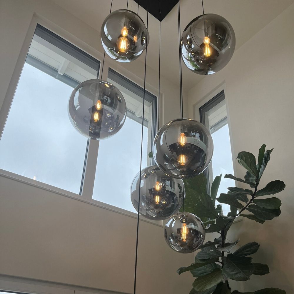 s.luce Orb XL gallery light 8 luci con baldacchino modulare