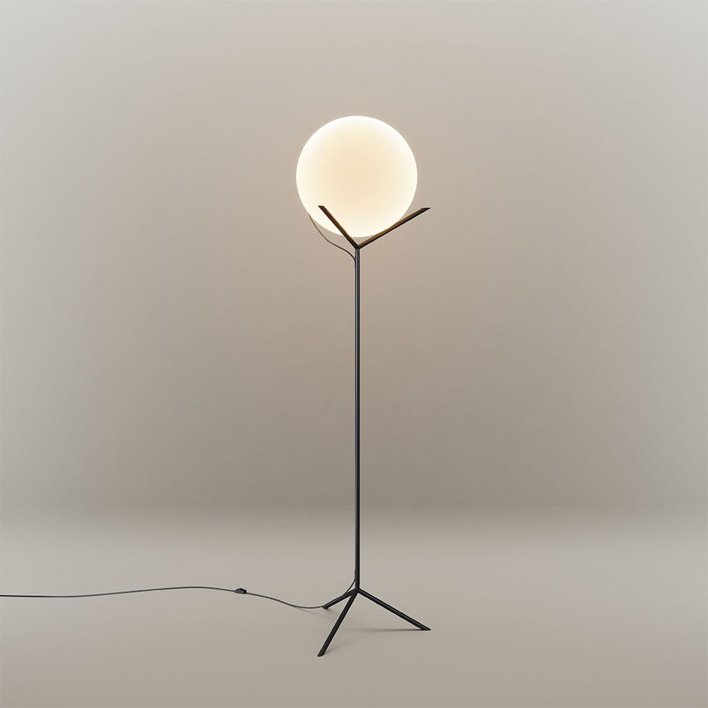 s.luce lampada da terra Orb Poseidon con globo in vetro 175cm