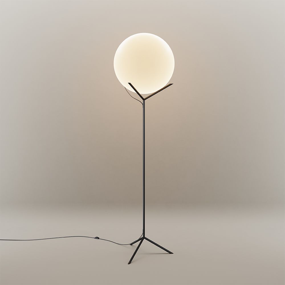 s.luce lampada da terra Orb Poseidon con globo in vetro 175cm
