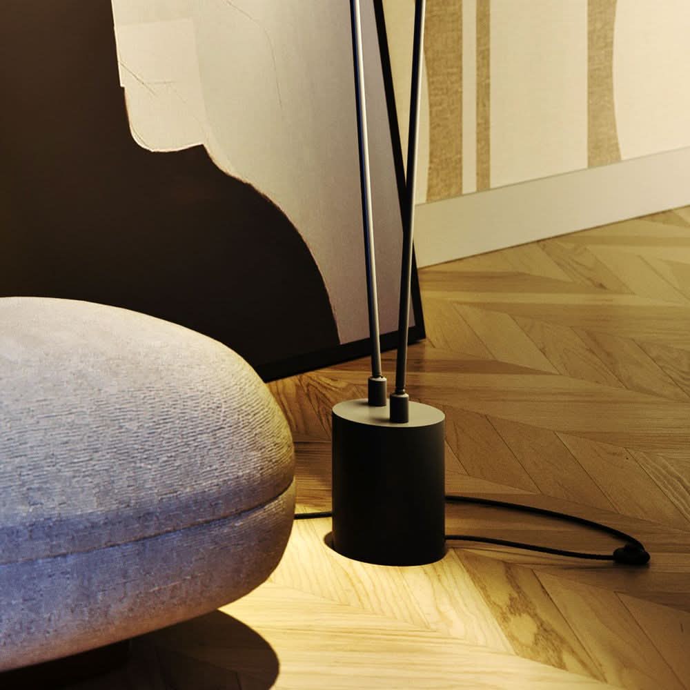 s.luce Beam LED lampa podłogowa 2-światło 145cm ściemniacz dotykowy