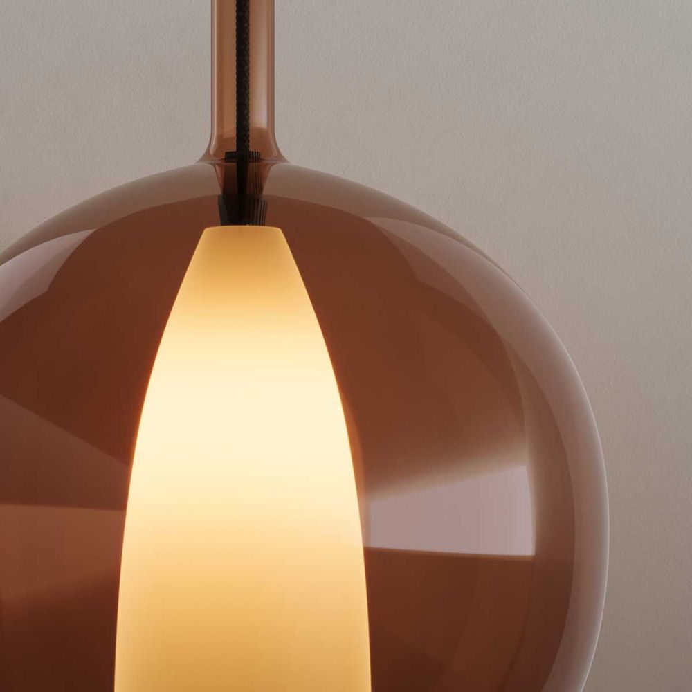 s.luce Belluna szklana lampa wisząca galeria 500cm kabel tekstylny