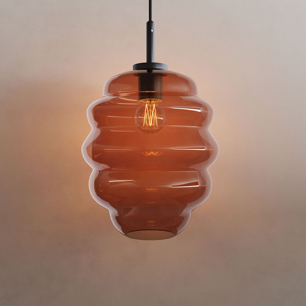 s.luce Echos szklana lampa wisząca 150cm czarna