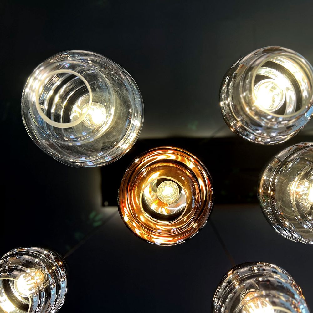 s.luce Echos szklana lampa wisząca 150cm czarna