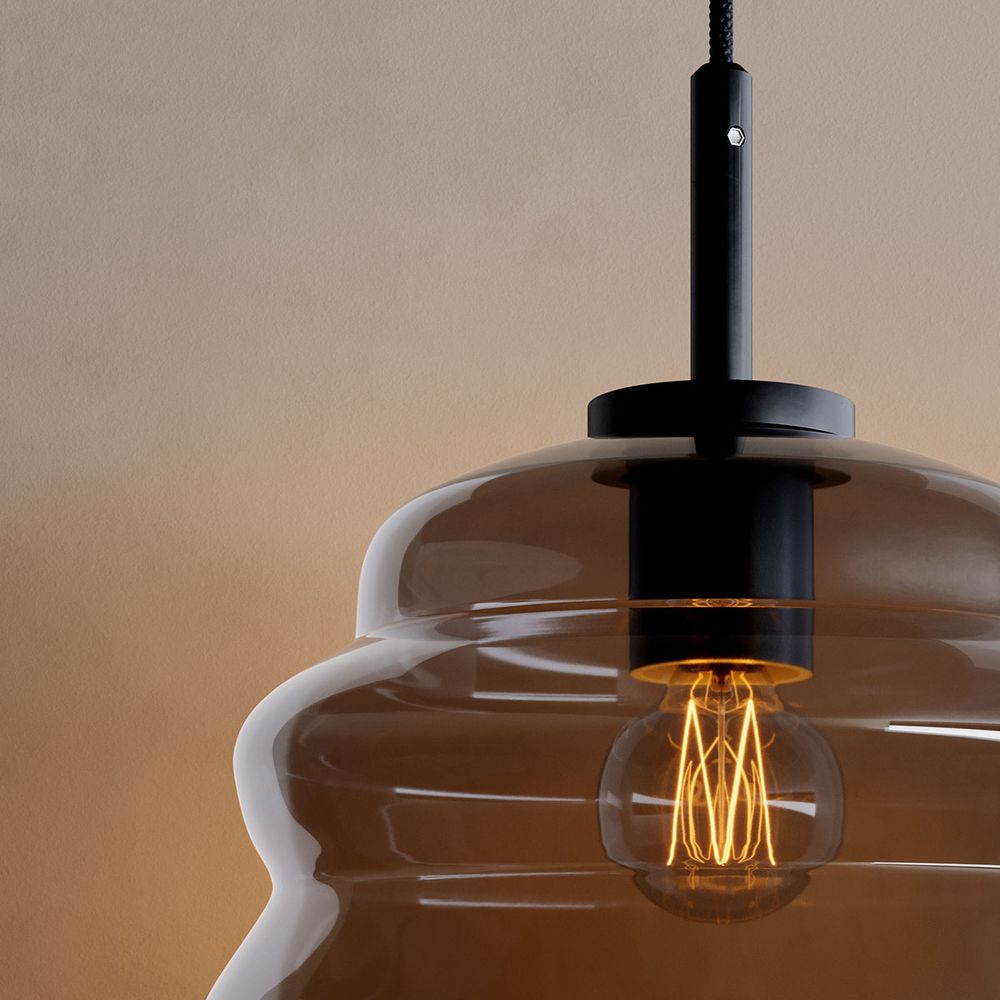 s.luce Echos szklana lampa wisząca 150cm czarna