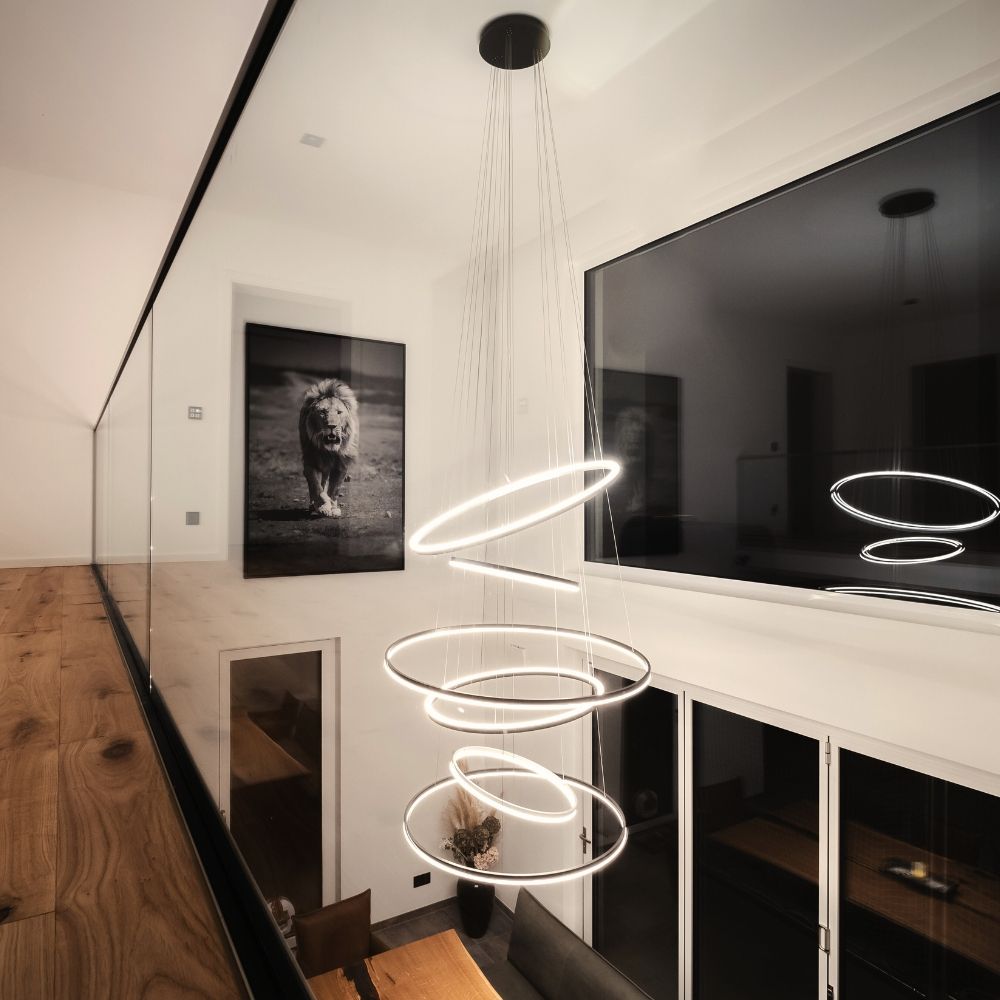 s.luce LED lampa wisząca pierścieniowa 5-płomienna centryczna