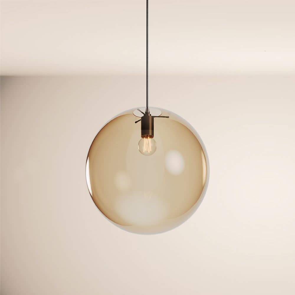 s.luce Orb szklana kula lampa wisząca 150cm zawieszenie czarny