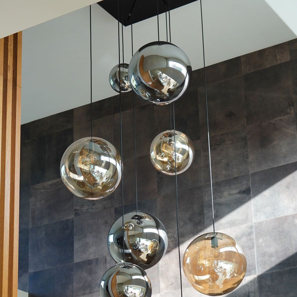 s.luce Orb szklana kula lampa wisząca 150cm zawieszenie czarny