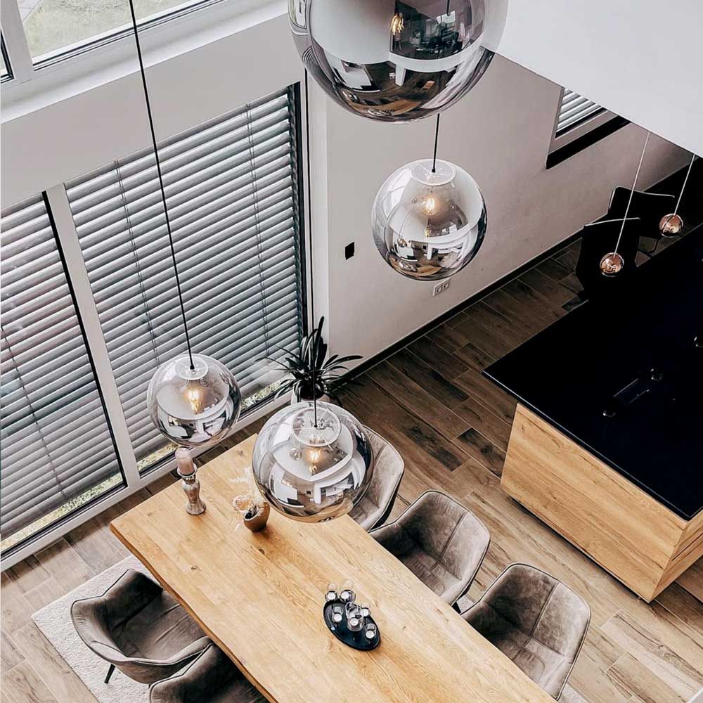 s.luce Orb szklana kula lampa wisząca zawieszenie 150cm biały