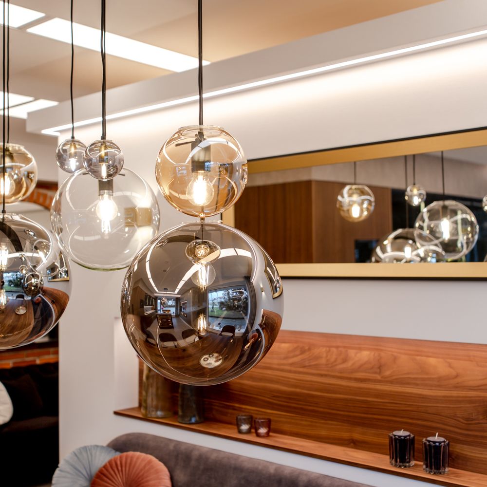 s.luce Orb szklana kula lampa wisząca zawieszenie 150cm biały