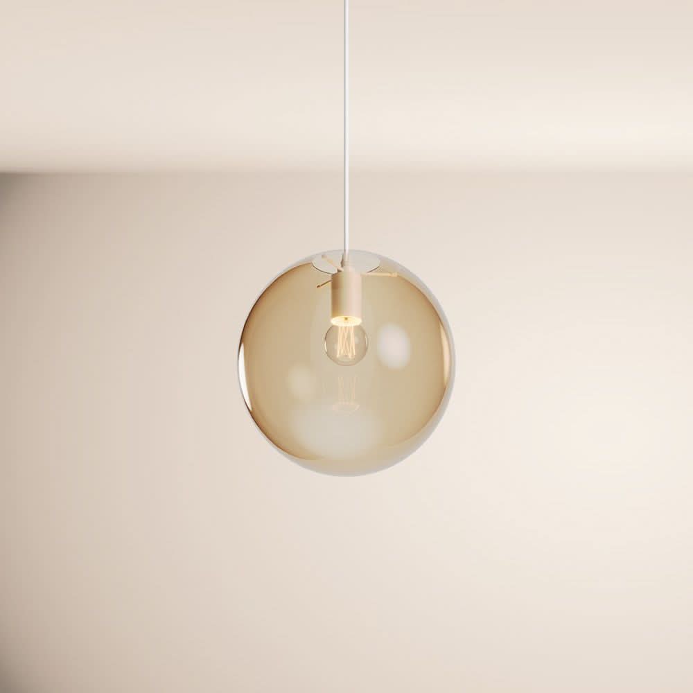 s.luce Orb szklana kula lampa wisząca zawieszenie 150cm biały