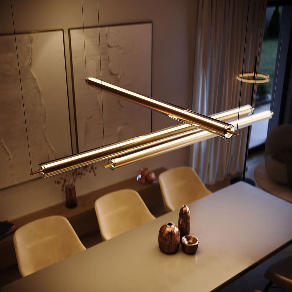 Lampa wisząca s.luce Ranya LED góra-dół ze szklaną osłoną i pilotem zdalnego sterowania