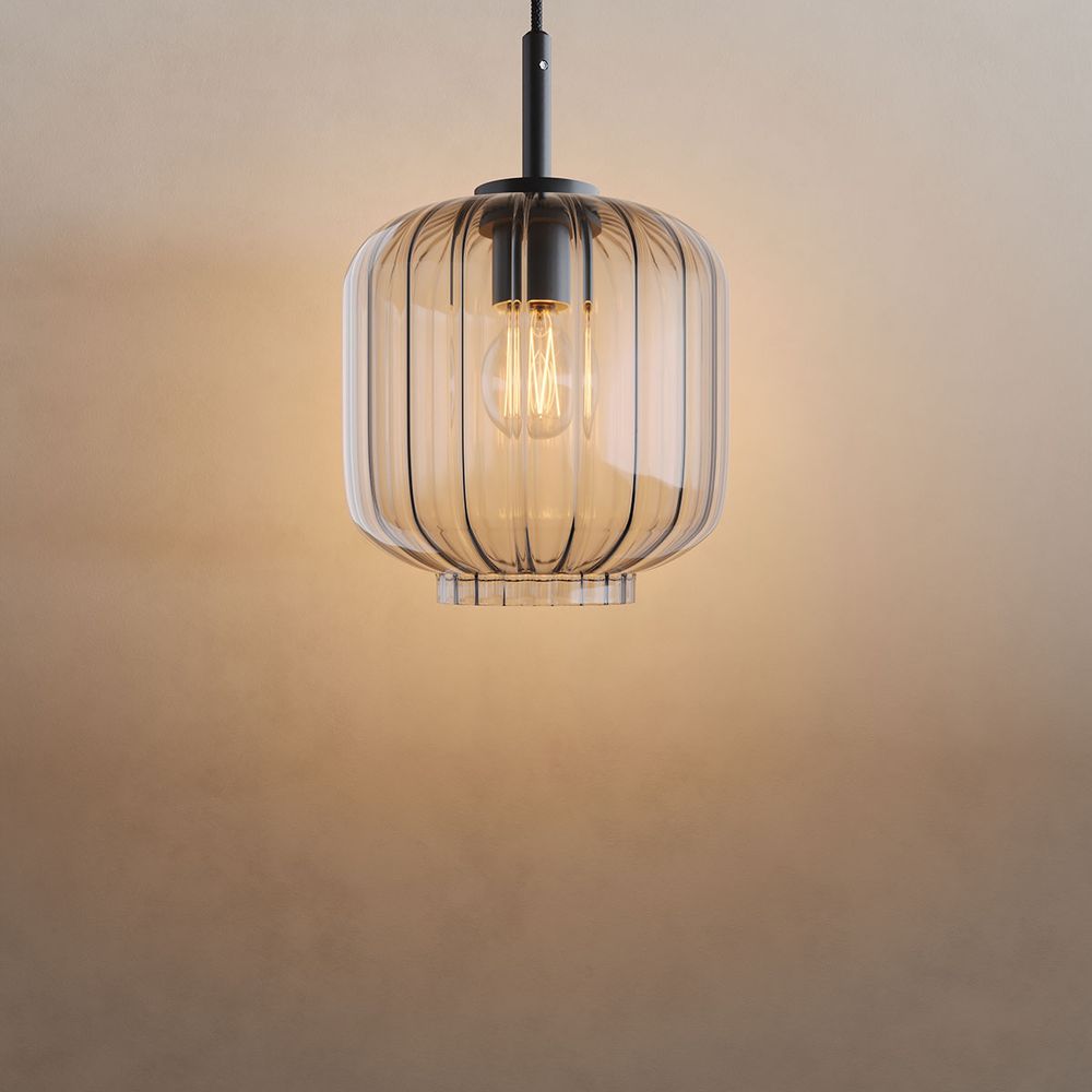 s.luce Velo szklana lampa wisząca zwieszana 150cm czarna