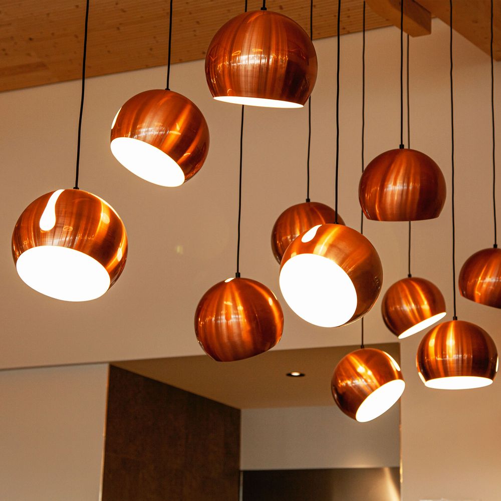 Lampa galeryjna s.luce Ball z obrotowym, wymiennym kloszem, zawieszenie 5m