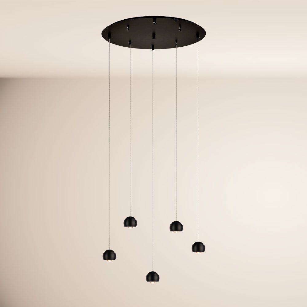 Lampa wisząca LED s.luce Beam z 3- lub 5-światłowym modułowym daszkiem
