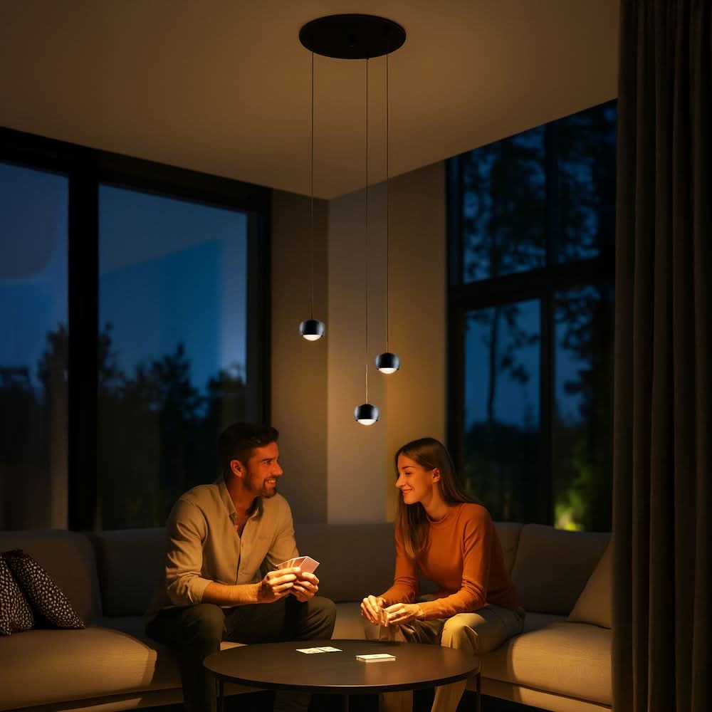 Lampa wisząca LED s.luce Beam z 3- lub 5-światłowym modułowym daszkiem