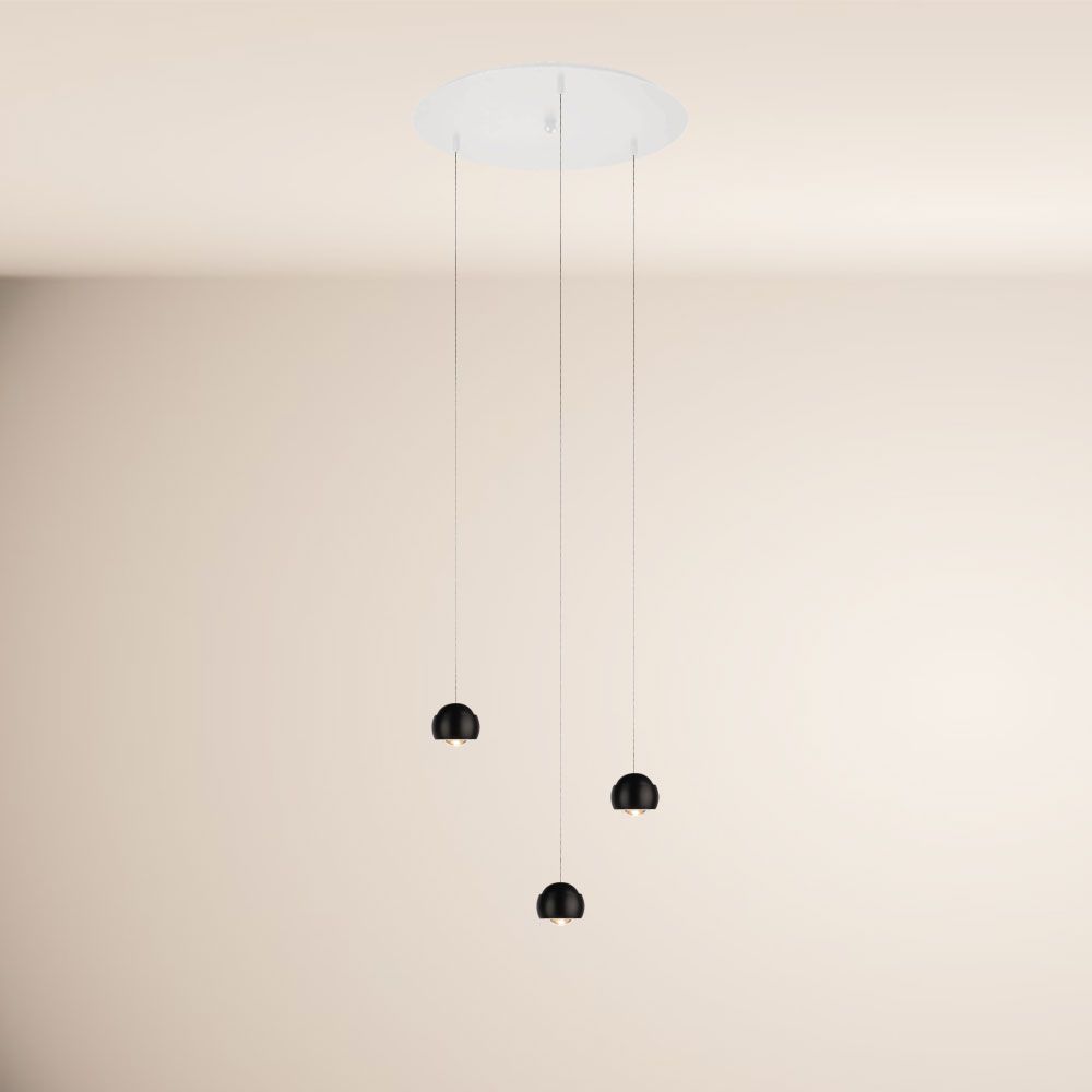 Lampa wisząca LED s.luce Beam z 3- lub 5-światłowym modułowym daszkiem