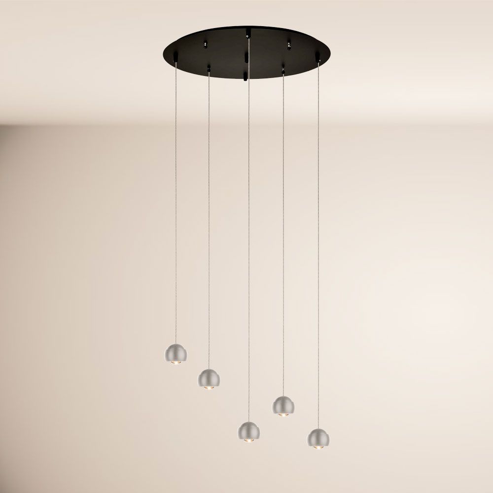 Lampa wisząca LED s.luce Beam z 3- lub 5-światłowym modułowym daszkiem