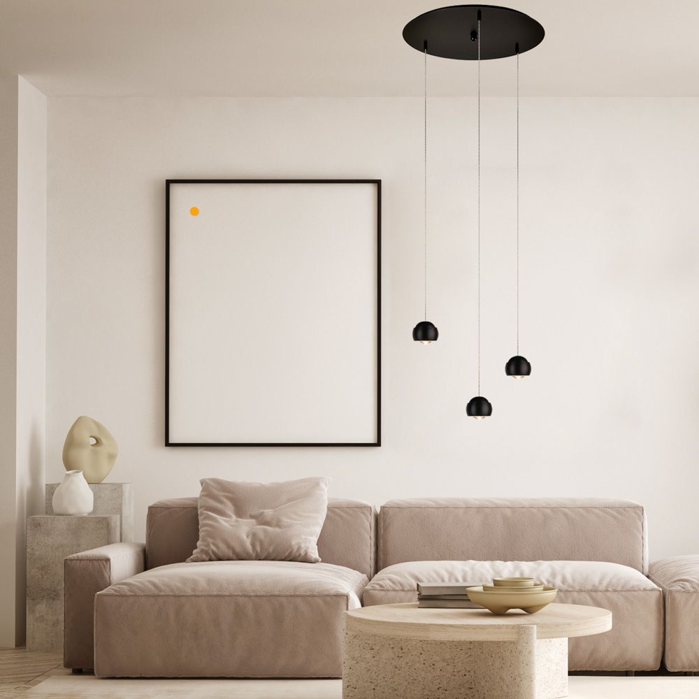 Lampa wisząca LED s.luce Beam z 3- lub 5-światłowym modułowym daszkiem