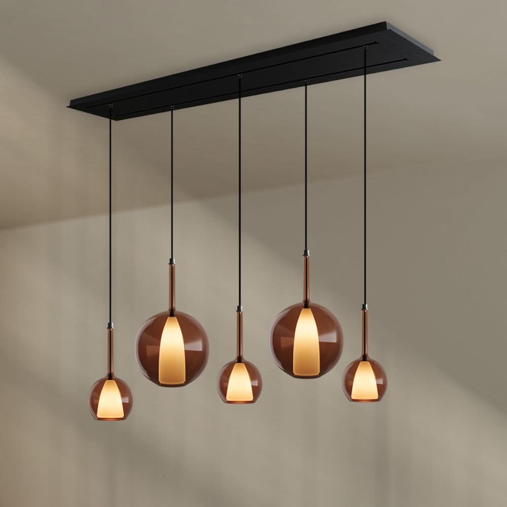 s.luce Belluna lampa stołowa 5-płomienna 160cm 2-rzędowa