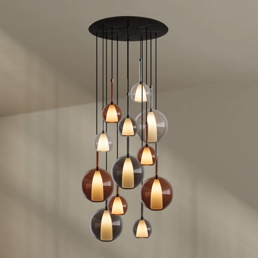 s.luce Belluna lampa galeryjna 12-płomienna Ø 80cm czasza