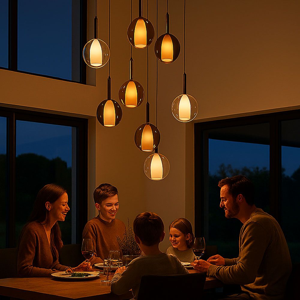 s.luce Belluna gallery light 8-light Ø 80cm baldachim