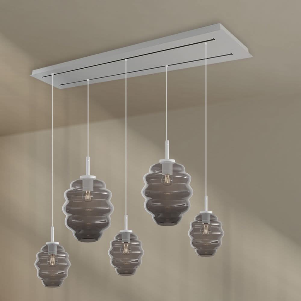 s.luce Echos lampa stołowa do jadalni 5-płomienna 2-rzędowa 160cm Ø 18/25cm