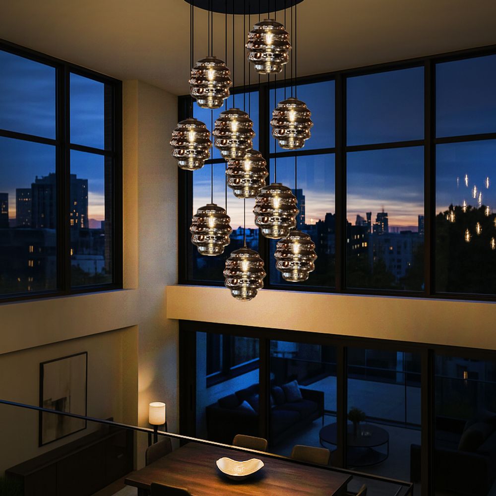 s.luce Echos lampa galeryjna 12-płomienna Ø 80cm czasza Ø 25cm