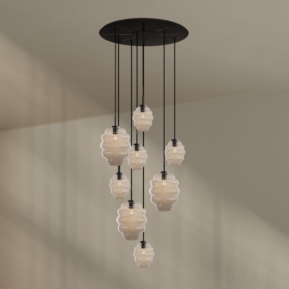 s.luce Echos gallery light 8-light Ø 80cm baldachim, Ø 18/25cm