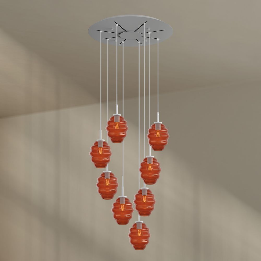 s.luce Echos lampa galeryjna 8-płomienna Ø 80cm czasza Ø 18cm