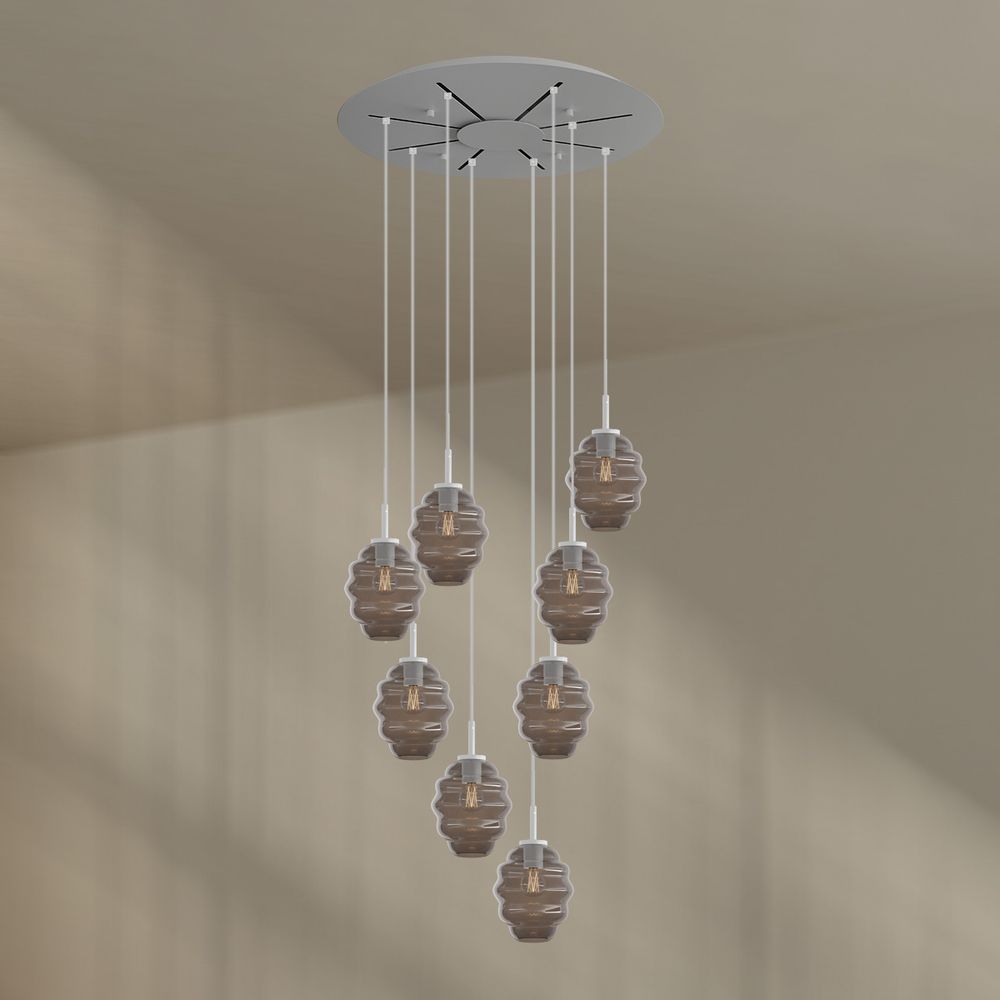 s.luce Echos lampa galeryjna 8-płomienna Ø 80cm czasza Ø 18cm