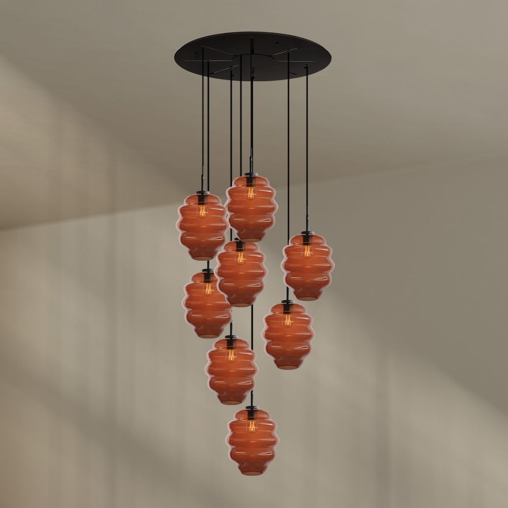 s.luce Echos lampa galeryjna 8-płomienna Ø 80cm baldachim Ø 25cm