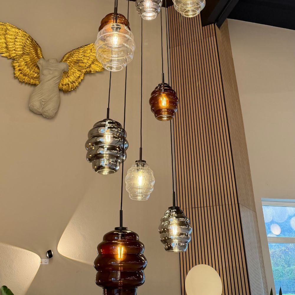 s.luce Echos szklana galeria lampa wisząca zawieszenie 500cm biały